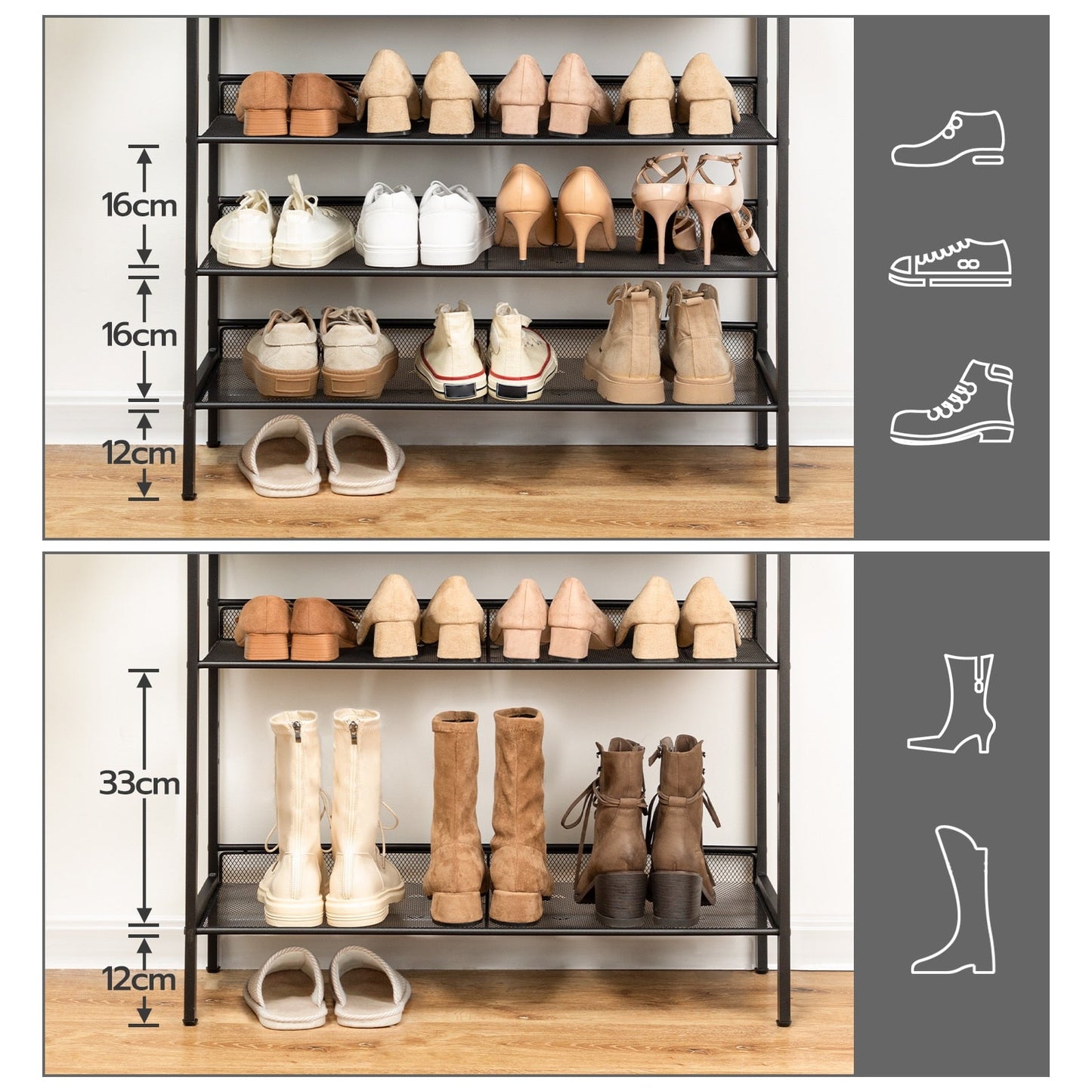 Albin - Shoe Rack for Entryway Metal Shoe Rack Small Shoe Rack