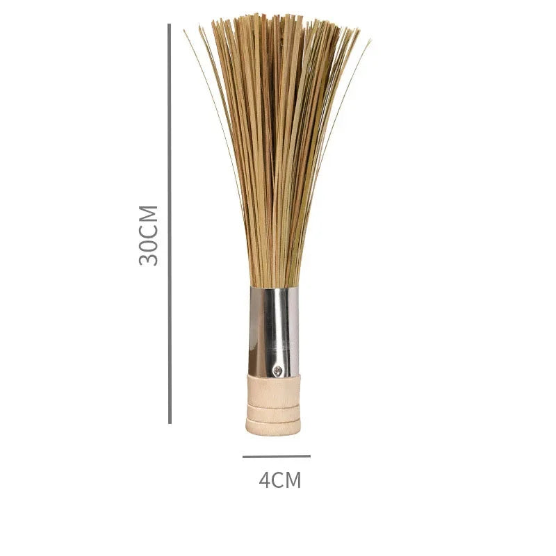 DecorBites™ Bamboo Kitchen Pot Brush with Long Handle for Green Cleaning