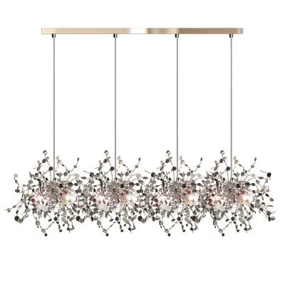 DecorBites™ Leaf Chrome Ceiling Chandelier for Living Room, Bar, or Balcony Lighting