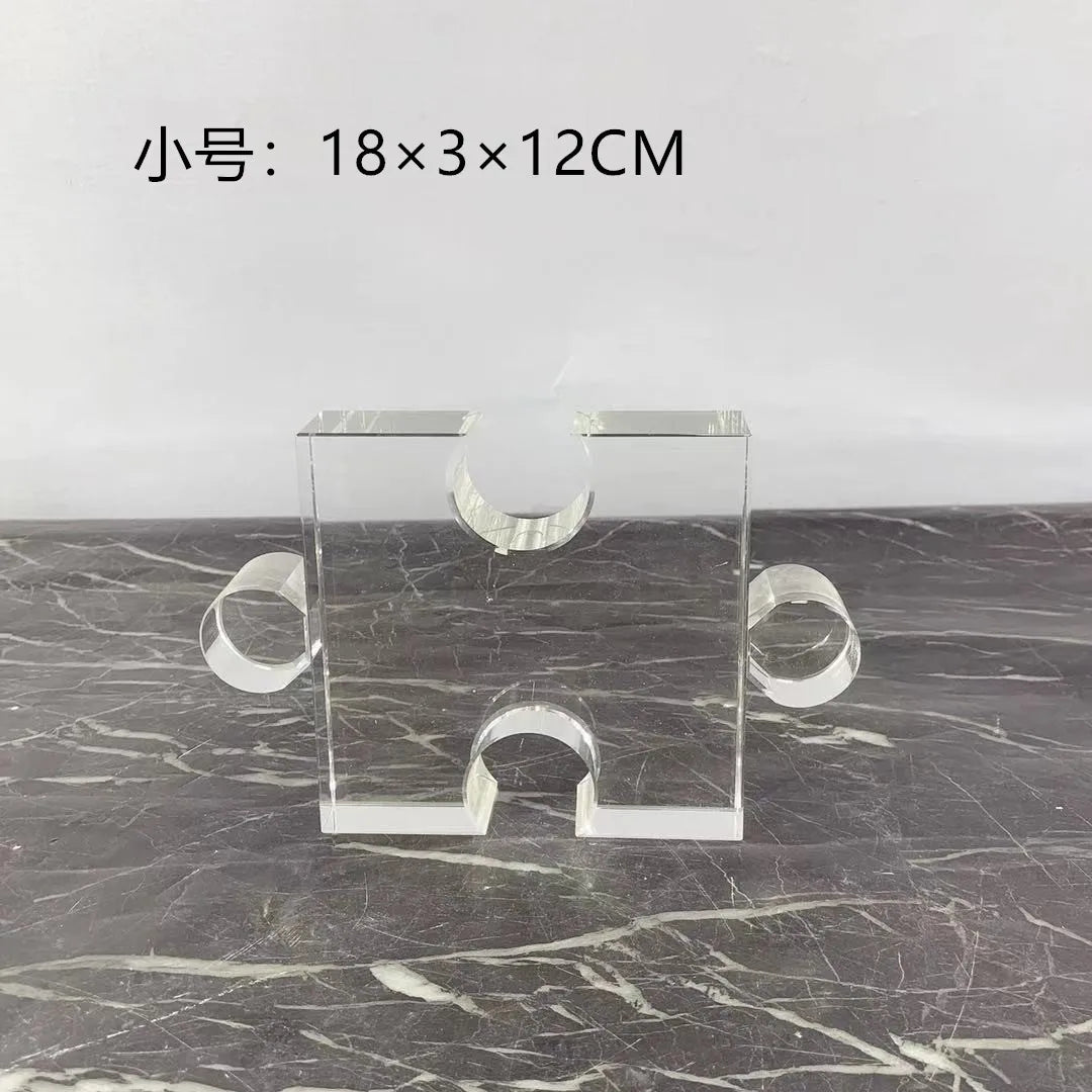 DecorBites™ Crystal Geometric Puzzle Glass Sculpture Home Decor Figurine