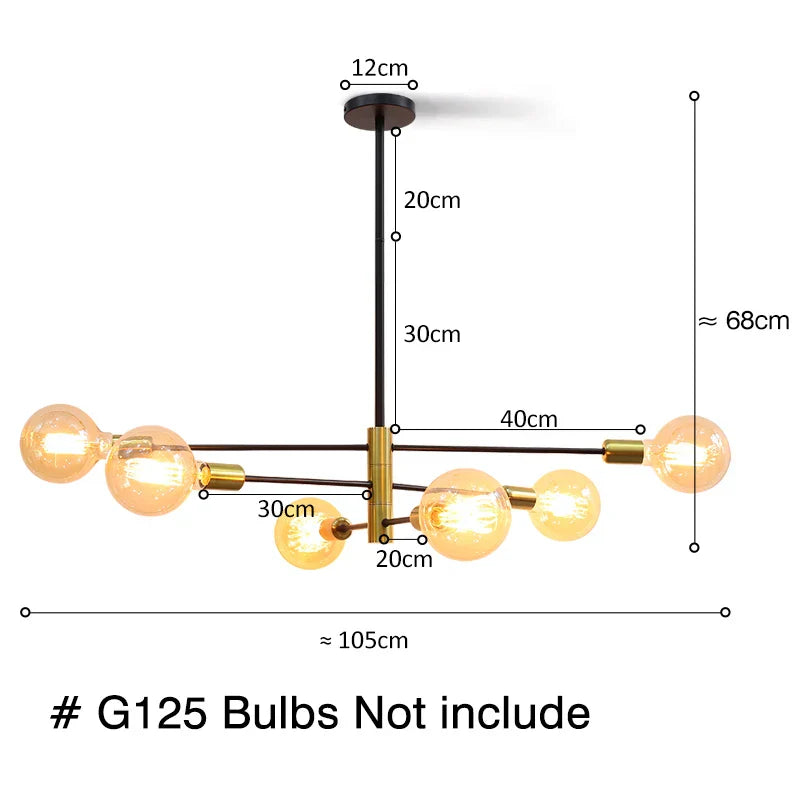 DecorBites™ LED Ceiling Lights Industrial Iron Black Golden Nordic Minimalist Décor