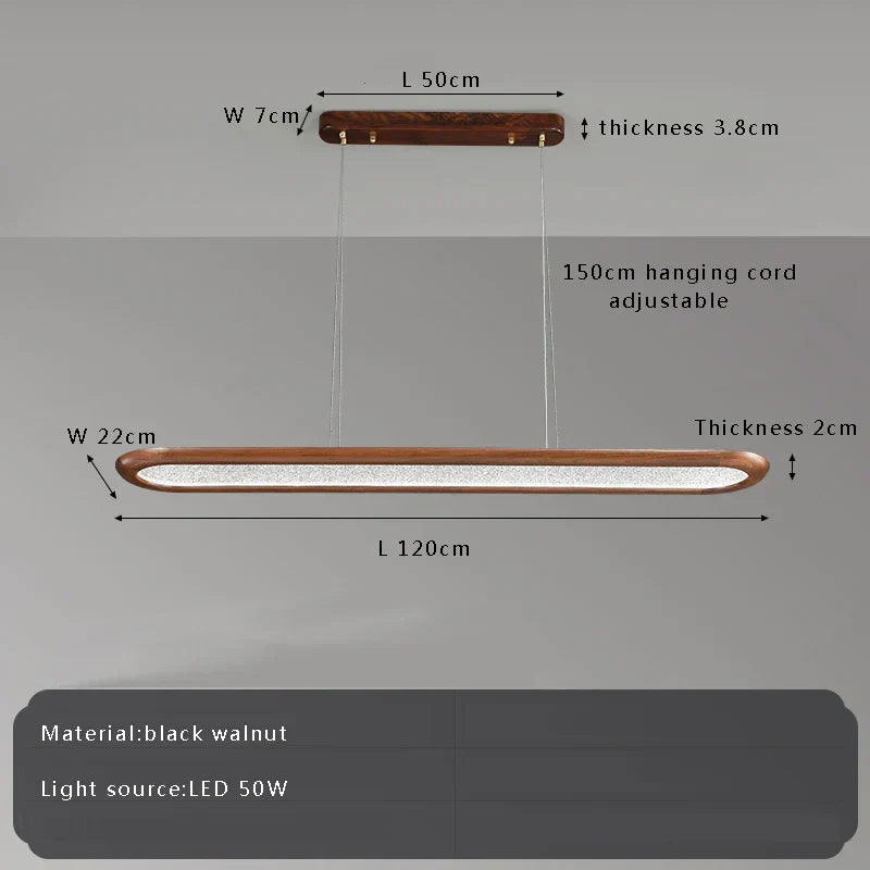 DecorBites™ Black Walnut Wooden Ceiling Chandelier LED Pendant Lamp for Modern Home Decor