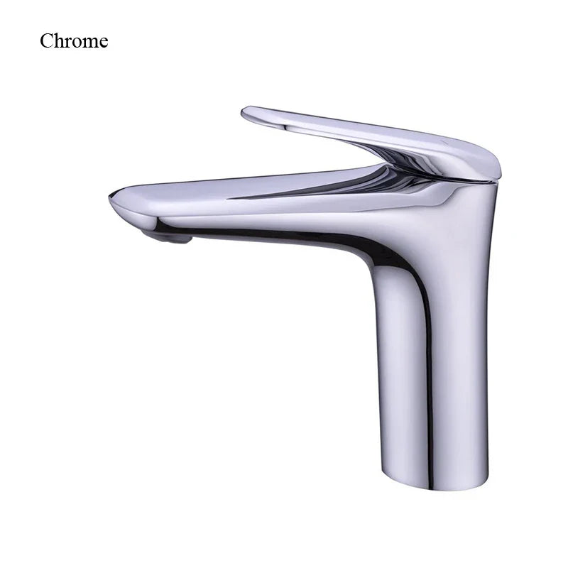DecorBites™ Basin Faucet: Single Handle Mixer Tap in Black/Chrome/Grey/Gold with Hot Cold Water