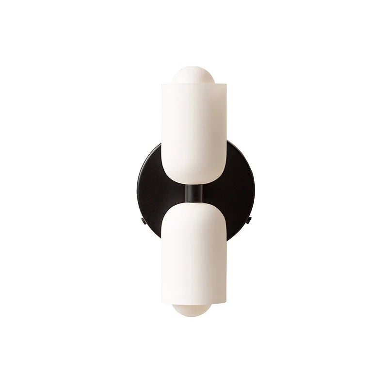 Lámpara de pared de cristal de doble cabezal DecorBites™ color crema francés para dormitorio y sala de estar