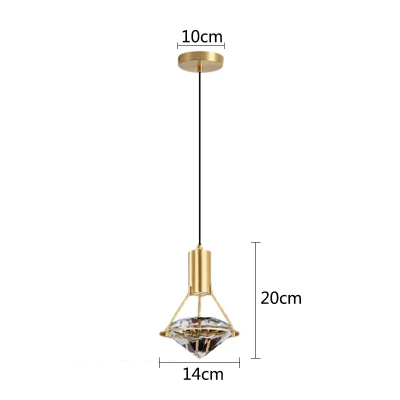 DecorBites™ Diamond Crystal Pendant Lights for Luxe Decor in Restaurant, Bedroom, or Salon