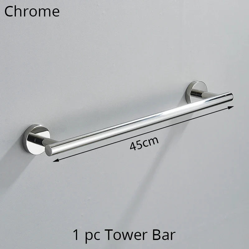 DecorBites™ Bathroom Hardware Set Shelf Paper Holder Hook Towel Rack Ring Bath Accessories