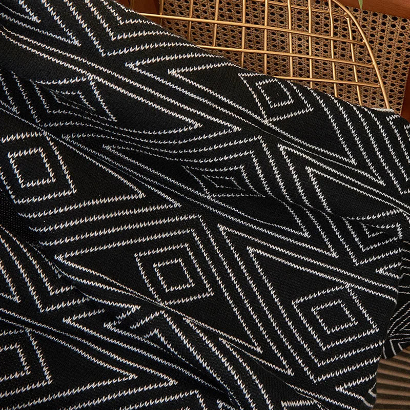 DecorBites™ Grey Knitted Woolen Blanket: Nordic Style, Comfortable & Versatile Summer Sofa Throw