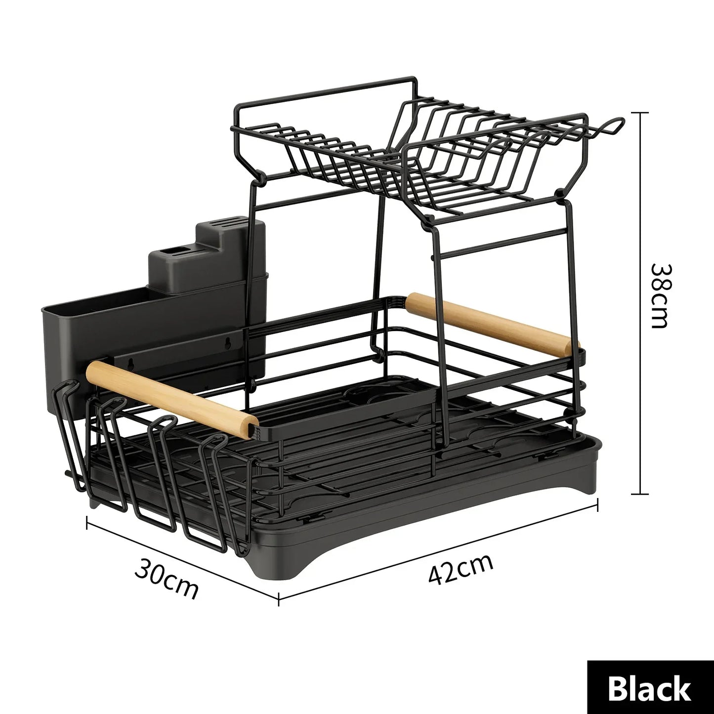 DecorBites™ Kitchen Utensil Drainer Rack with Chopstick Cage and Drainboard