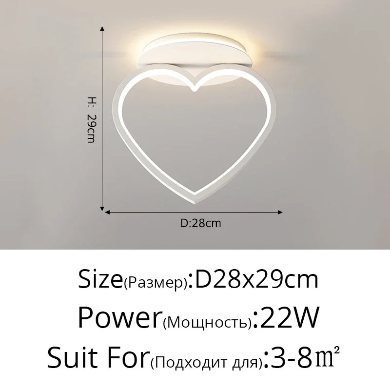 DecorBites™ Heart Ceiling Light: Modern Hallway Aisle Entryway Lighting Fixture