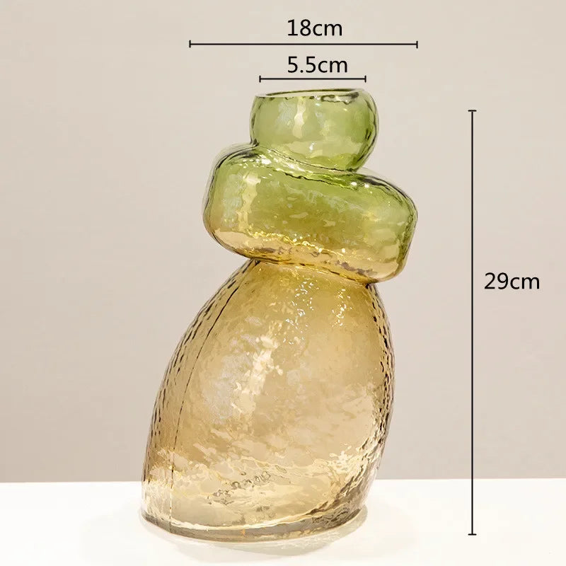 DecorBites™ Gourd Shape Gradient Glass Vase Irregular Rockery Terrarium Home Decoration