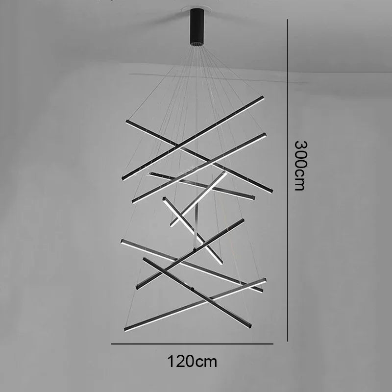 Modern Black Multi-Light LED Pendant Chandelier