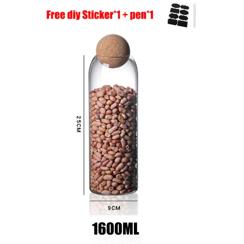 DecorBites™ Glass Bottle Dispenser Set: Jars, Shampoo, Olive Oil, Makeup Jar