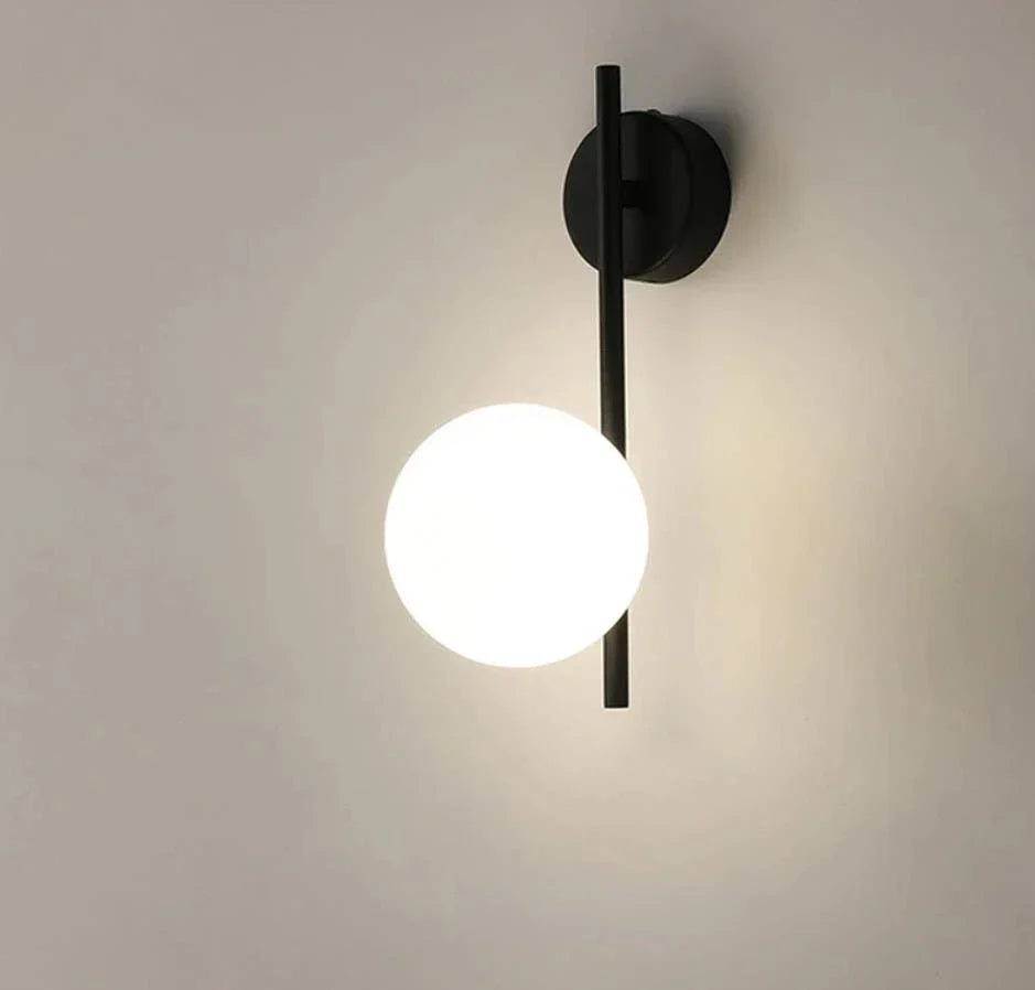 DecorBites™ Gold LED Glass Ball Wall Lamp: American Style Aisle Sconce for Bedroom, Study, and Corridor