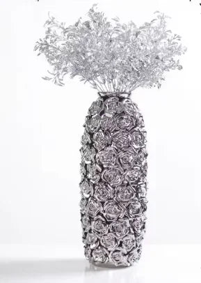 DecorBites™ Elegant Gold Ceramic Rose Vase for Modern Home Decor & Wedding Centerpieces