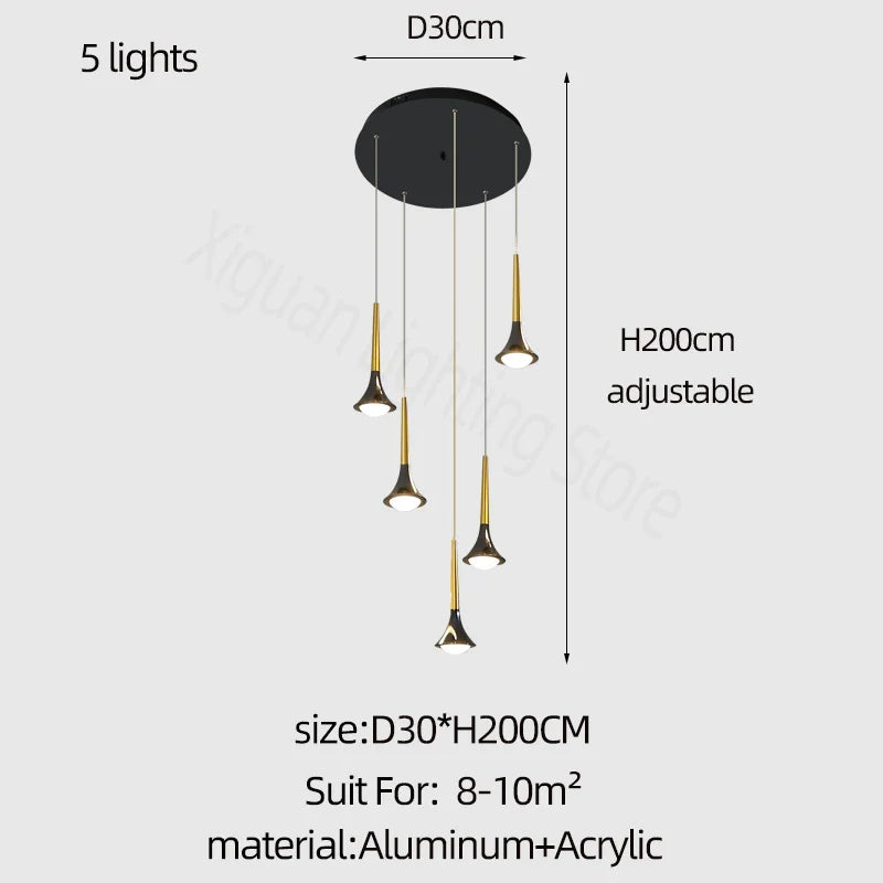 DecorBites™ Elegant Horn-Shaped Chandelier for Living Room and Bedroom