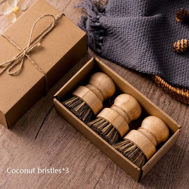 Kabbi - Natural Dish Cleaning Brush Wooden Handle