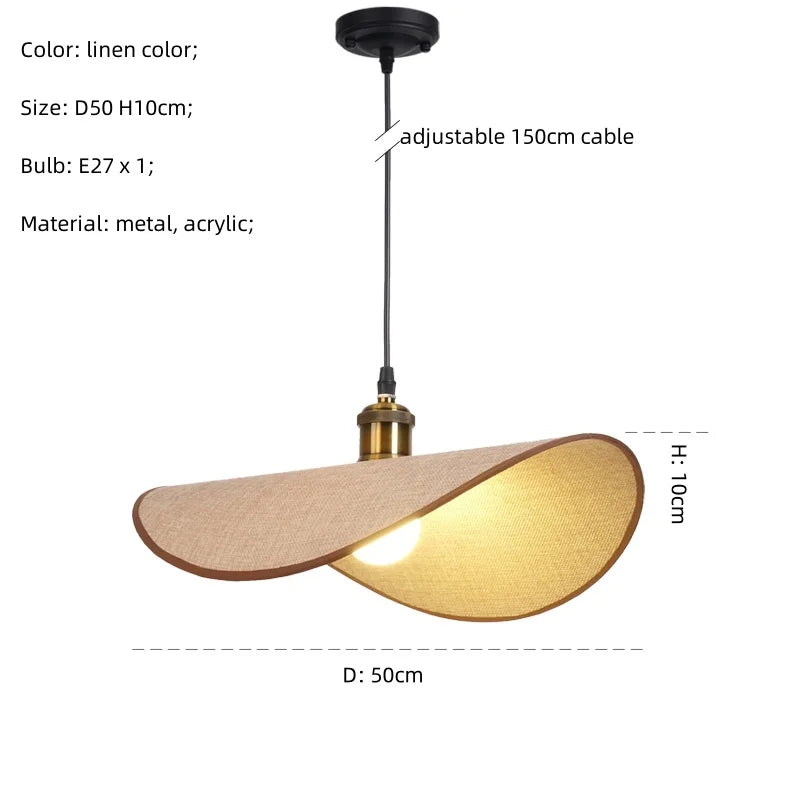 DecorBites™ Hat Pendant Light: Retro Minimalist E27 LED Hanging Lamp for Dining Room