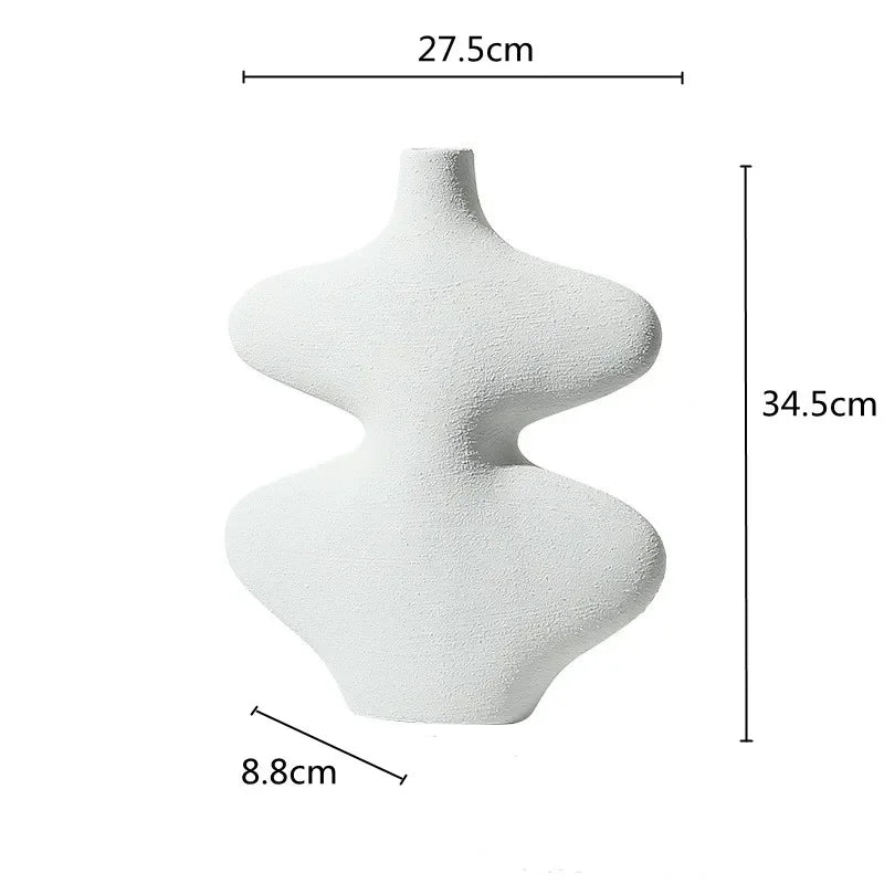 DecorBites™ Geometric Ceramic Vase Set Black White Crafts Home Decor Flower Arrangement