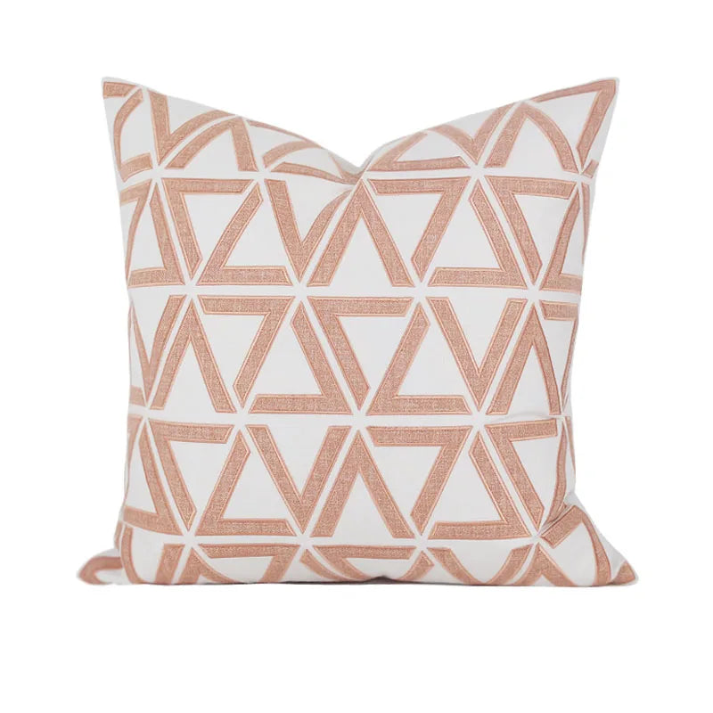 Fundas de cojín DecorBites™ Noble con bordado geométrico para sofá de sala de estar