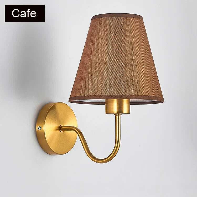 DecorBites™ Gold Fabric Wall Lamp for Modern Nordic Style Living Spaces