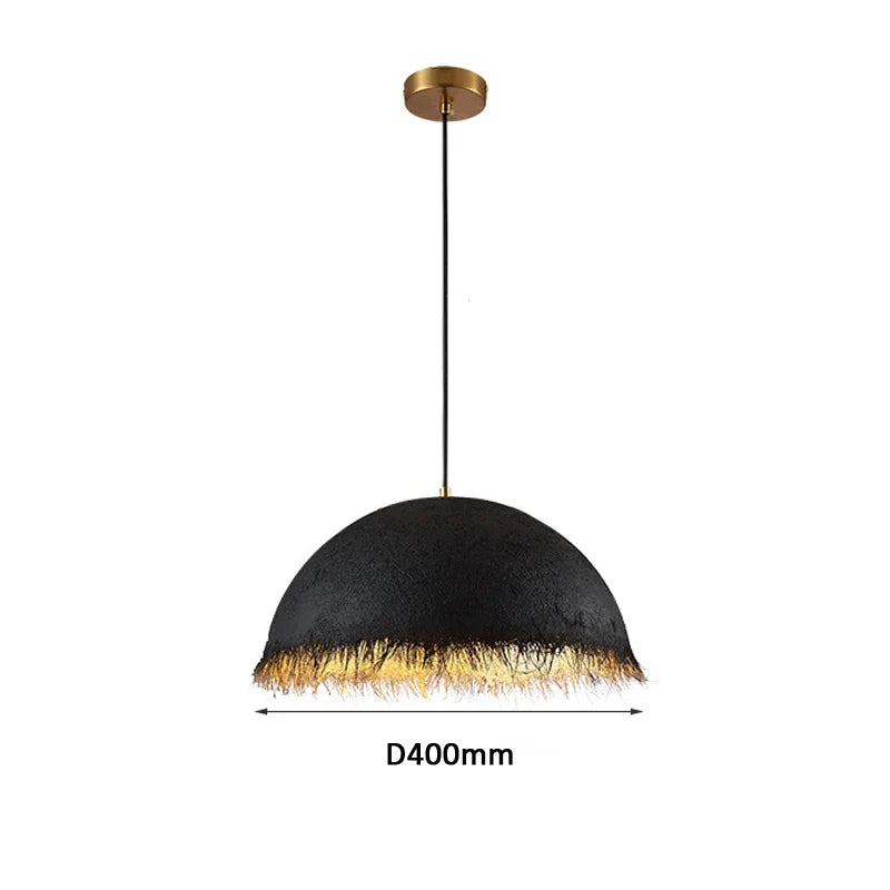 DecorBites™ Gold White Half Nest Pendant Lamp for Stylish Home & Restaurant Lighting