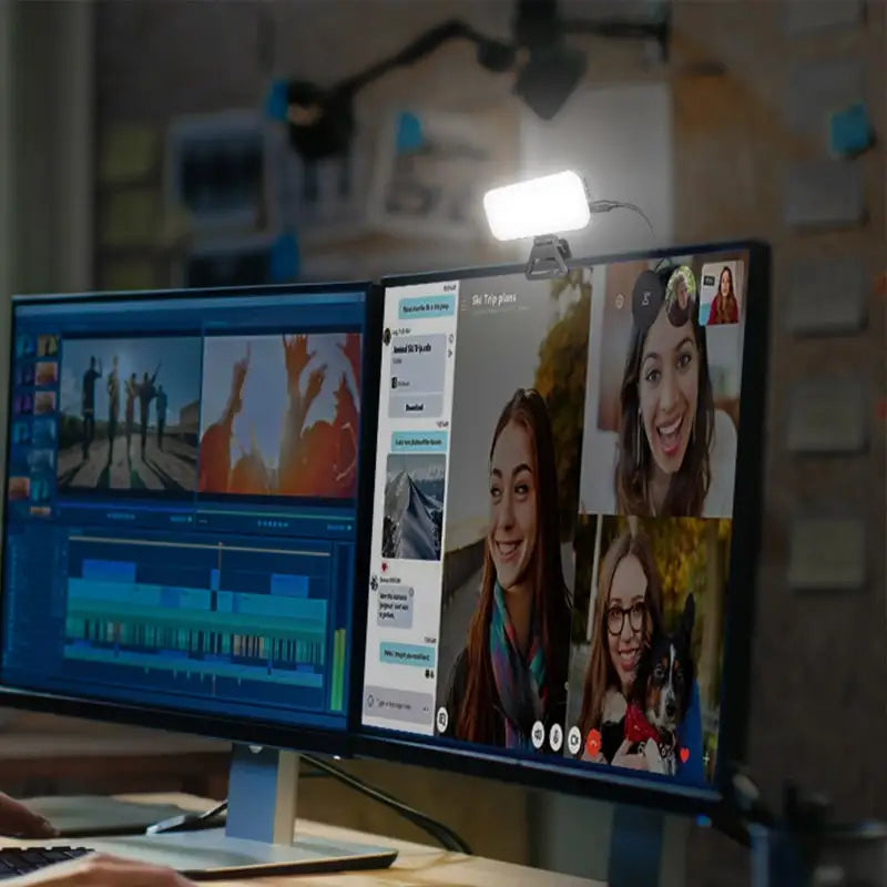 Luz de vídeo LED DecorBites™: LUXCEO V01 Pro, 3000K-6000K, para ordenador portátil, conferencias y transmisiones en directo.