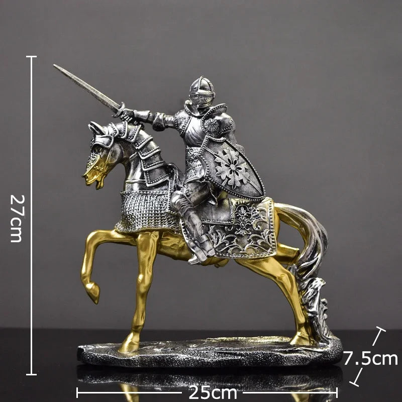 DecorBites™ Heavy Armored Knight Resin Statue Decoration for Desk and Room Aesthetic