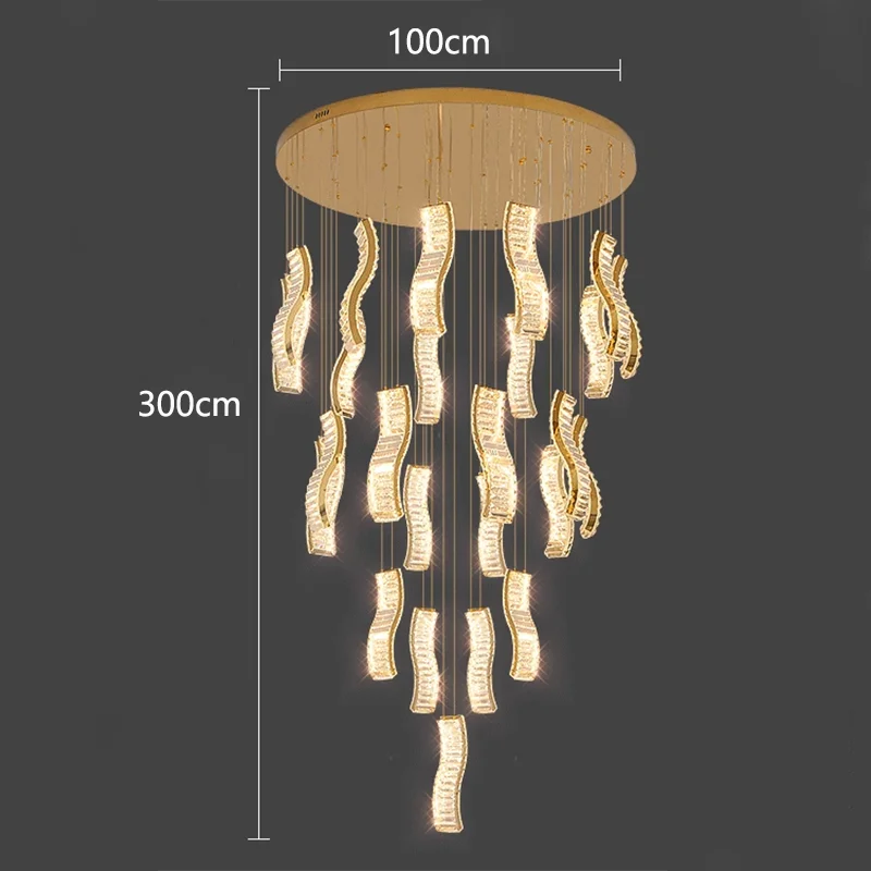 Lámpara de araña de cristal DecorBites™ para escalera: Iluminación moderna para interiores de salas de estar