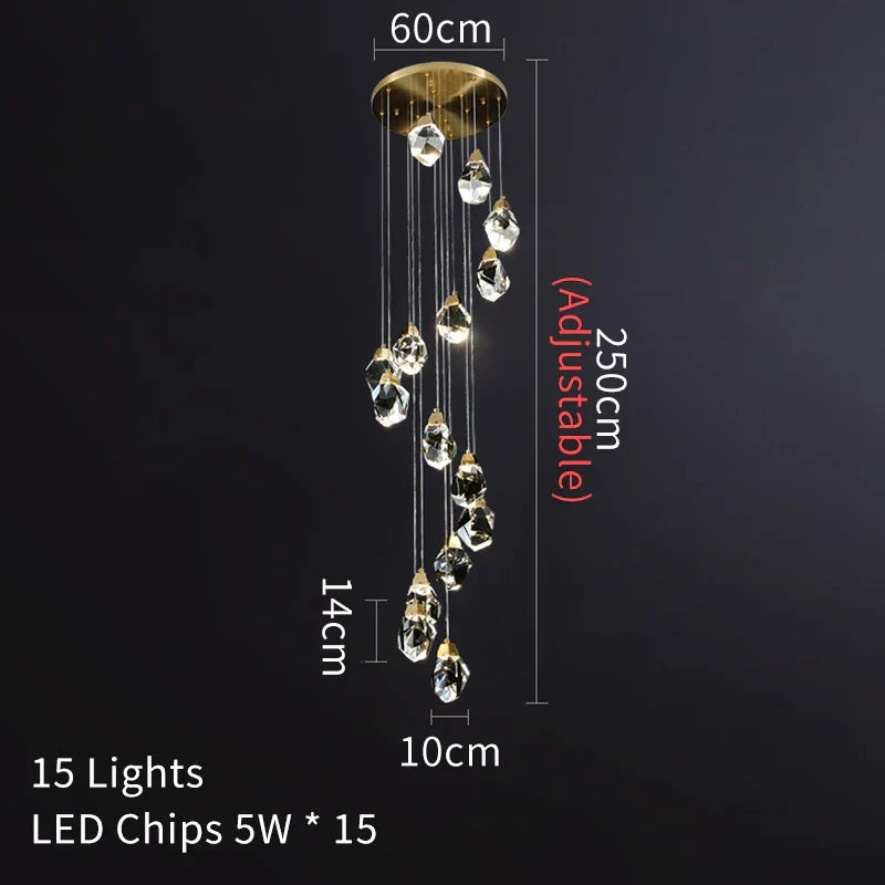 DecorBites™ Diamond Crystal LED Ceiling Chandelier for Home Decor