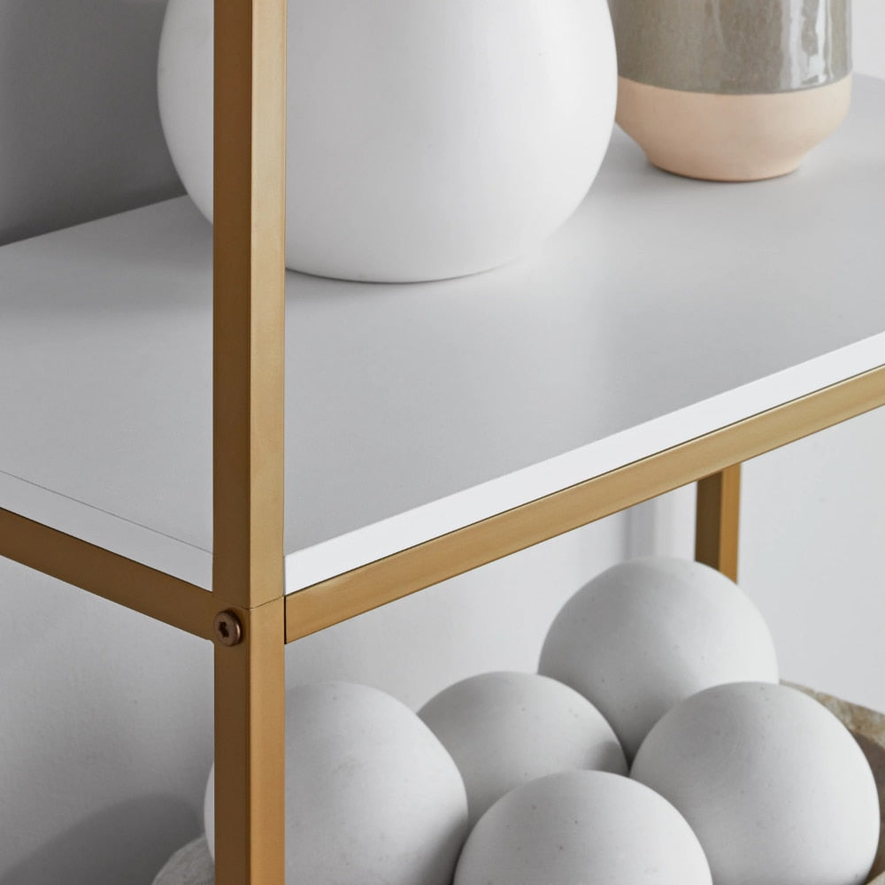 Inkeri - 6-Shelf Gold Metal Frame Bookcase