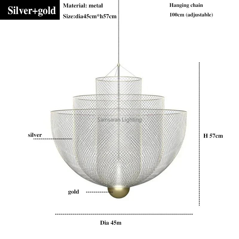 ثريا ديكوربايتس™ الهندسية المصنوعة من الحديد | مصباح معلق بتصميم نورديك علوي