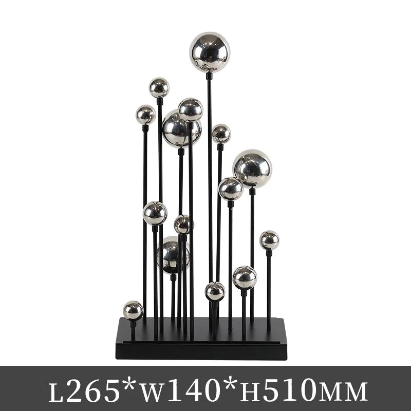 Adornos geométricos de bolas doradas DecorBites™ - Decoraciones abstractas de metal