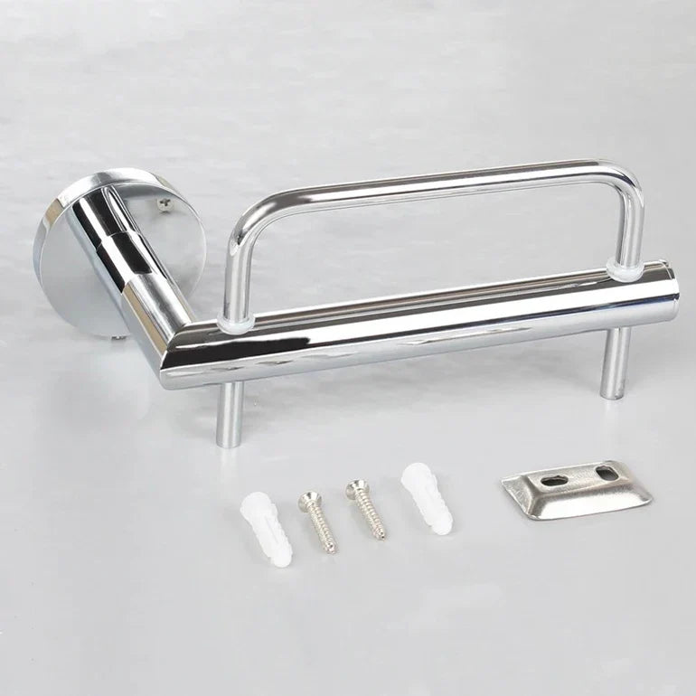 DecorBites™ Euro Silver Chrome Toilet Paper Holder Solid Brass Bathroom Accessories