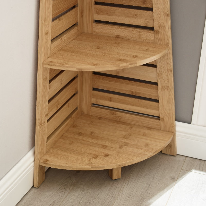 Asmund - 3 shelf bookcase Bamboo Wood Corner Shelf Unit