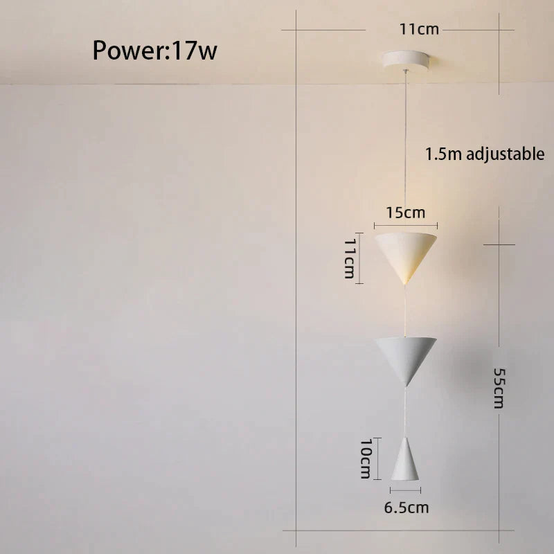 DecorBites™ Cone Long LED Pendant Chandelier for Modern Bedroom, White/Black Variant