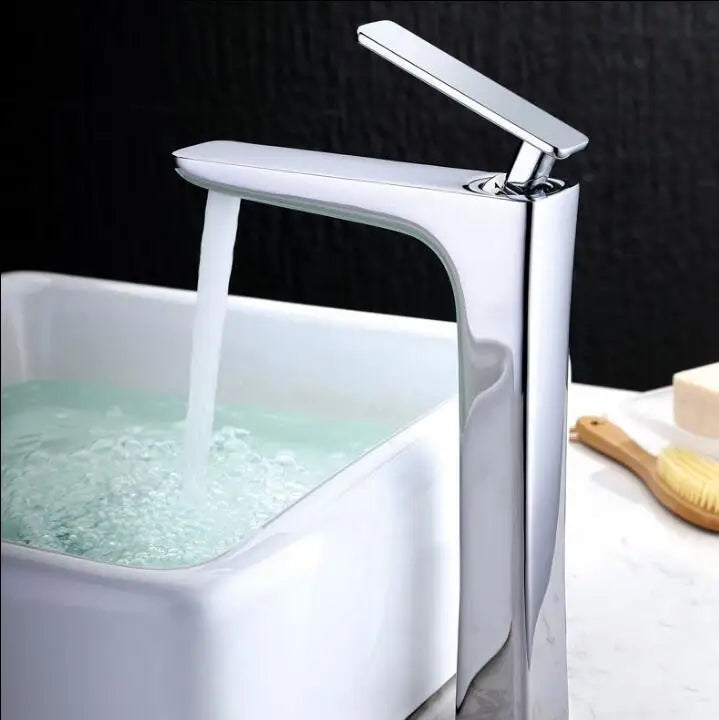 DecorBites™ Basin Faucet: Black/White Brass Mixer Tap, Bathroom Sink Water Crane, Hot & Cold.