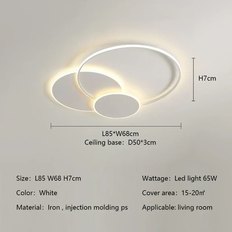 DecorBites™ Circles LED Ceiling Lights Modern Minimalism Dimmable Bedroom Lamp Fixtures