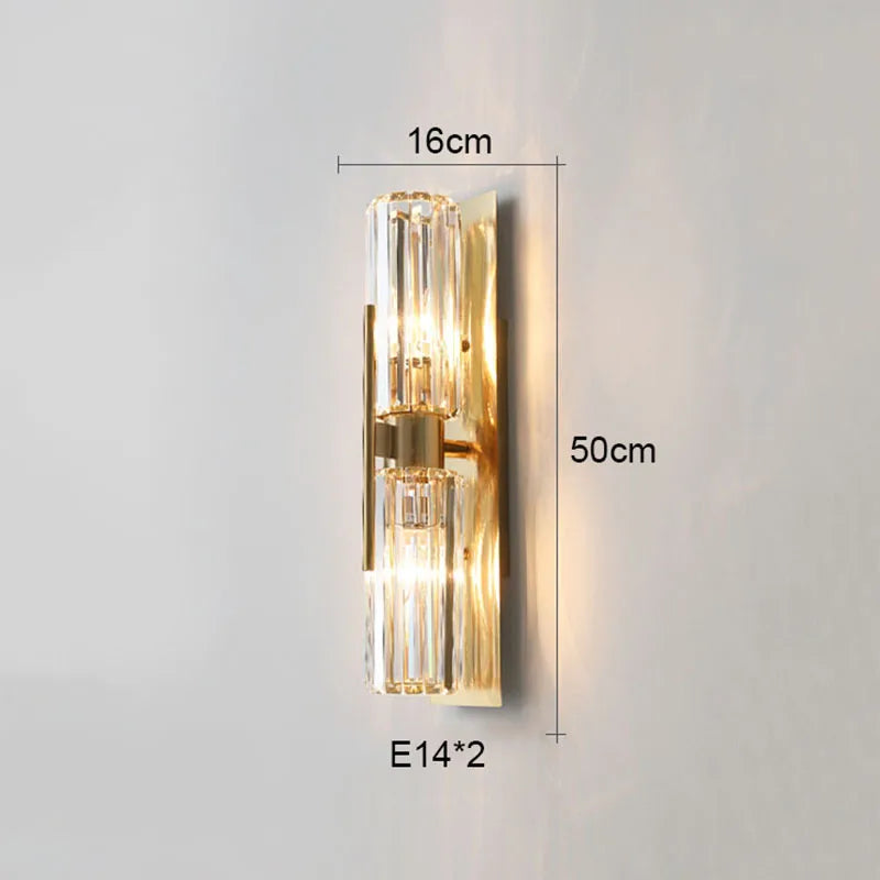 DecorBites™ Crystal Gold Wall Lamp for Luxurious Living Room and Bedroom Lighting