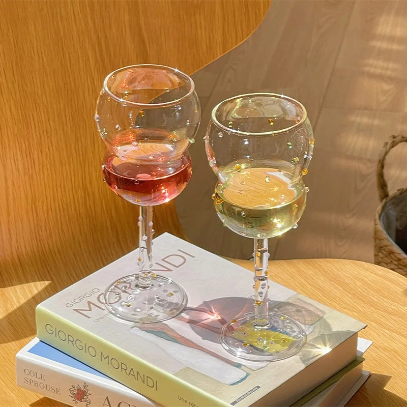 DecorBites™ Gem Spark Coupe Goblet Set - Colorful Crystal Champagne Glass Collection