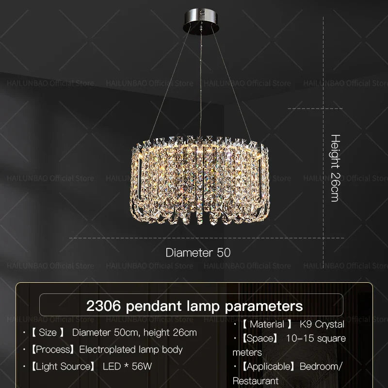 DecorBites™ Crystal Chandelier for Elegant European Living Spaces