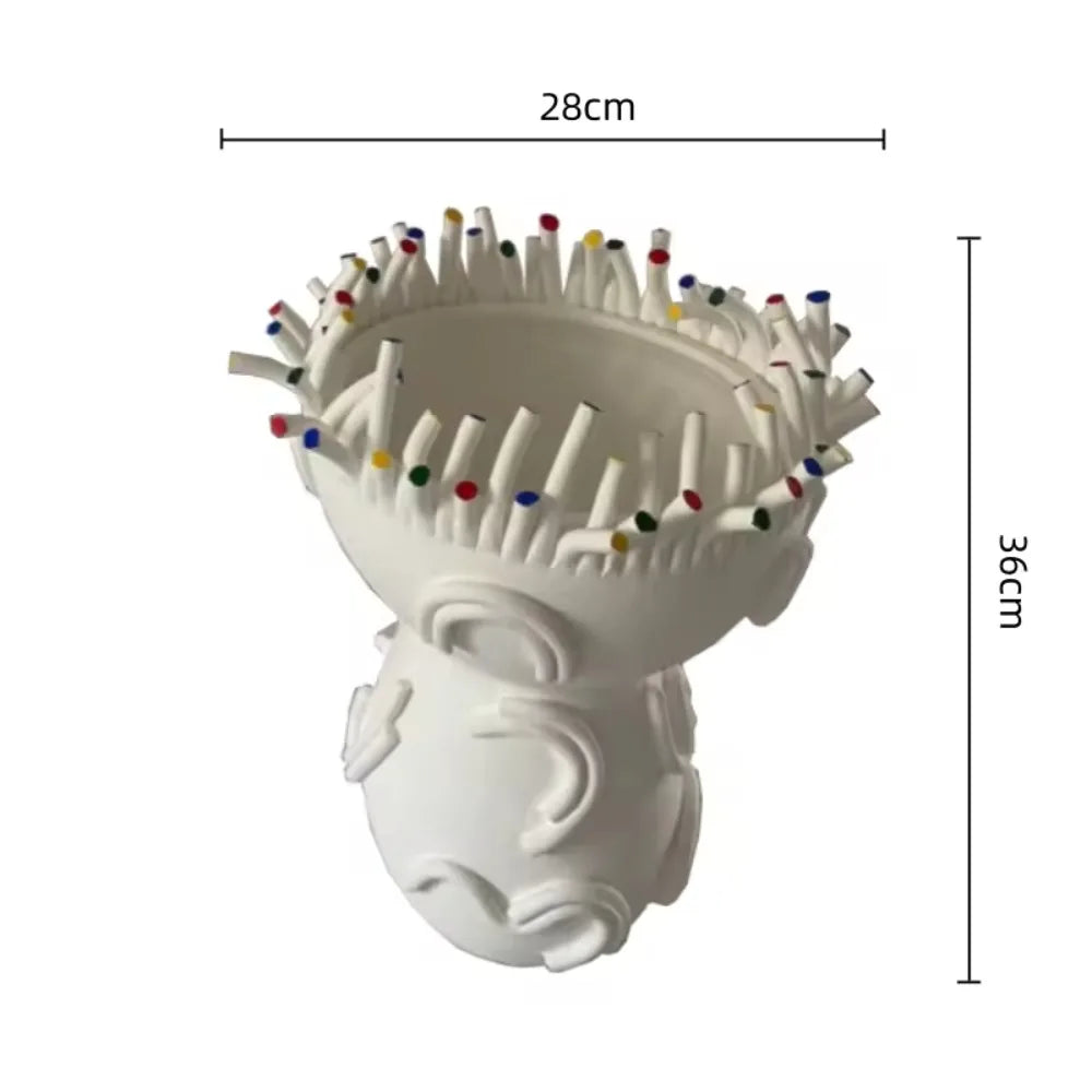 ديكور بايتس™ - مزهرية زهور على شكل مرجان، مصنوعة يدويًا من السيراميك، ديكور منزلي