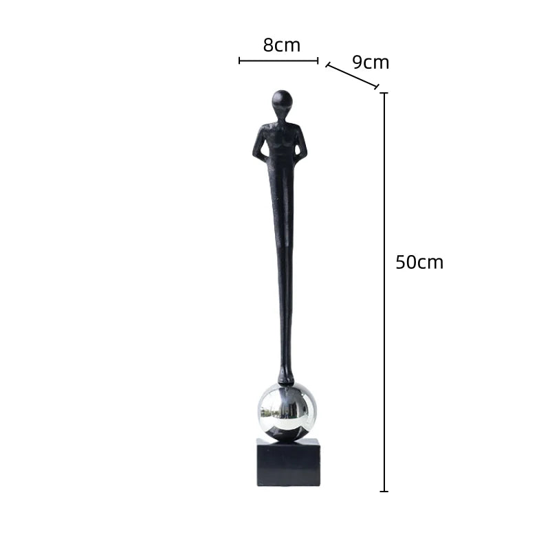 ديكور بايتس™ - تمثال معدني لشخصية المفكر التجريدي - منحوتة بورتريه - ديكور منزلي