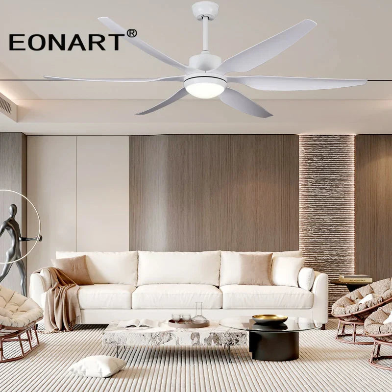 مروحة سقف DecorBites™ مقاس 66 بوصة مزودة بشفرات بلاستيكية وإضاءة LED وجهاز تحكم عن بعد