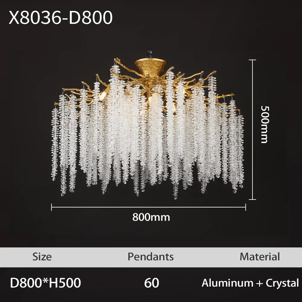 DecorBites™ Branch Crystal LED Ceiling Chandelier in Gold/Black for Dining Room Lobby