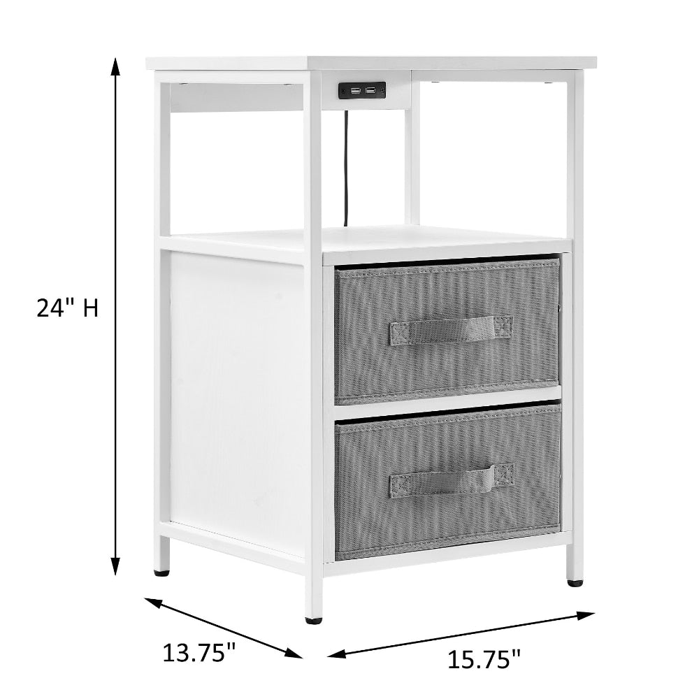 Solveig - Modern Nightstand with Charging Station