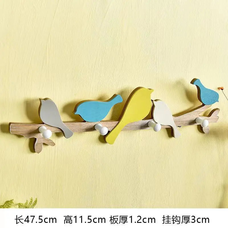 DecorBites™ Birds Coat Rack: Creative Wooden Hook Rail for Home Decor
