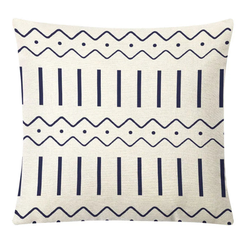 Funda de cojín DecorBites™ geométrica de lino amarillo para decoración moderna, 45 x 45 cm