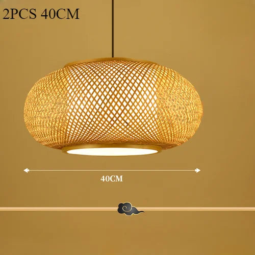 Japanese Bamboo Woven Pendant Lantern