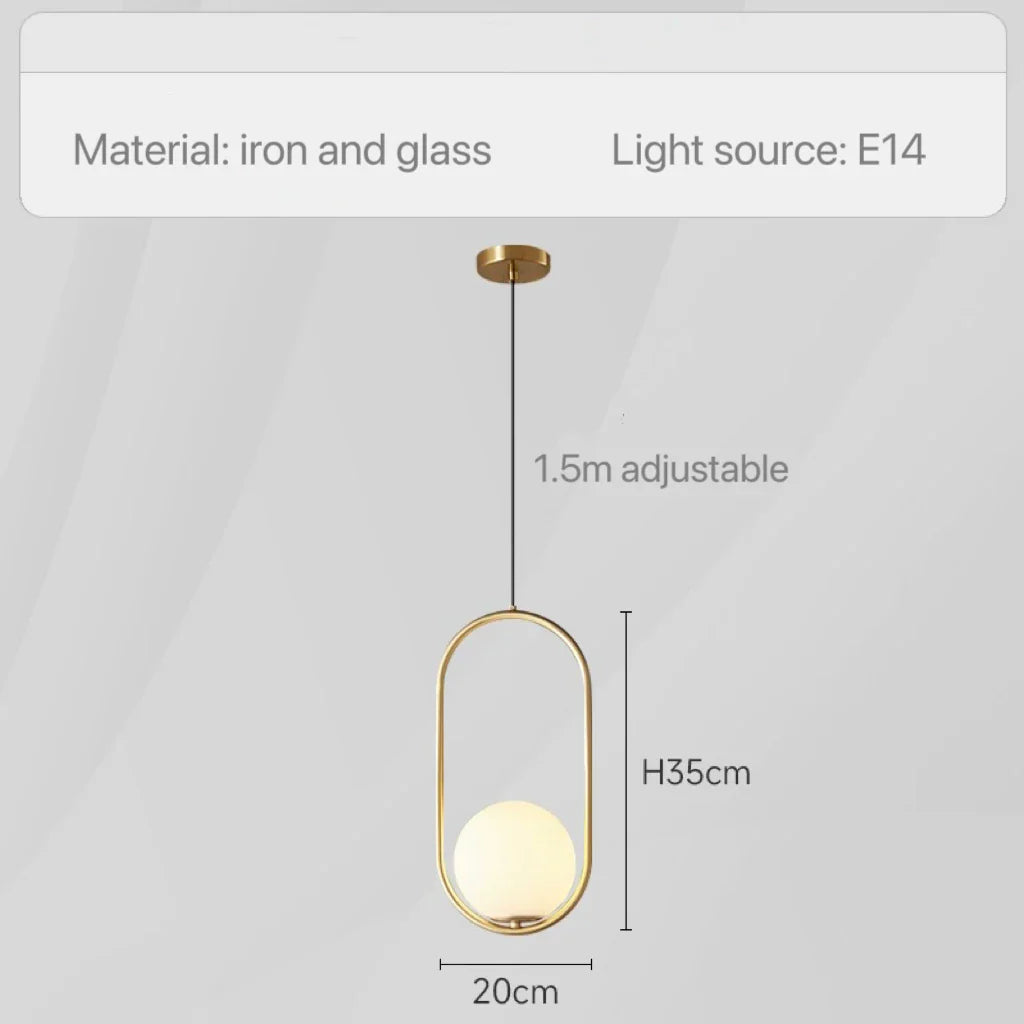 DecorBites™ Glass Pendant Lights: Modern Bedroom Bedside Chandeliers for Home Indoor Decor