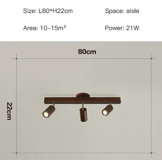 DecorBites™ Nordic WoodenTrack LED Ceiling Spotlight for Home Decor